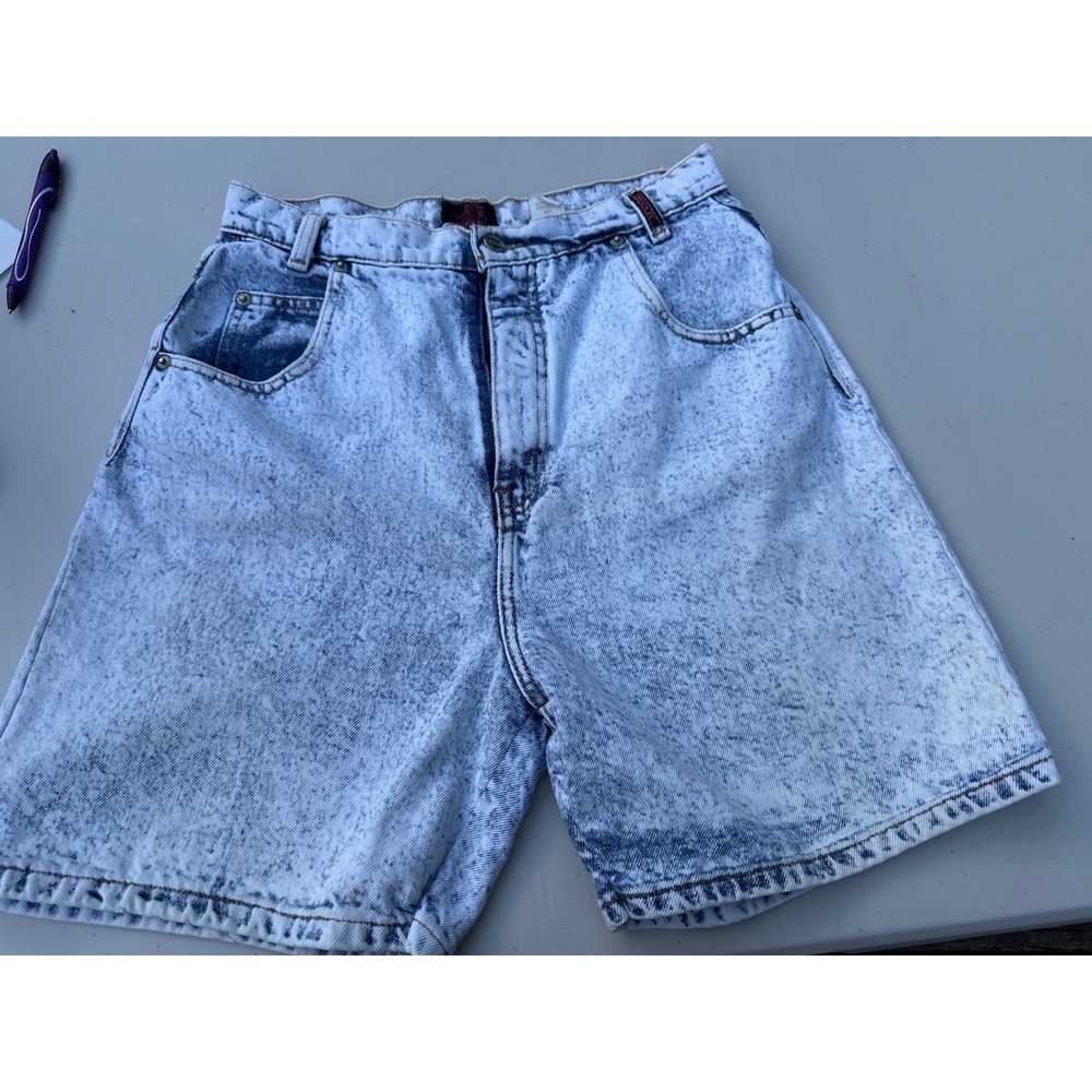 Vintage Sasson Acid Wash Denim Shorts Womens 13/14 High Waisted Blue 100% Cotton